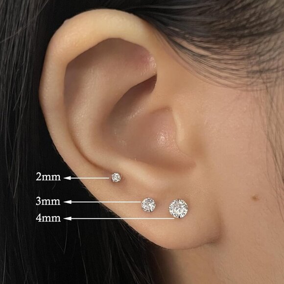 Sterling Silver Hoop & Stud Earrings Set for Women - 6 Pairs - Picture 5 of 8